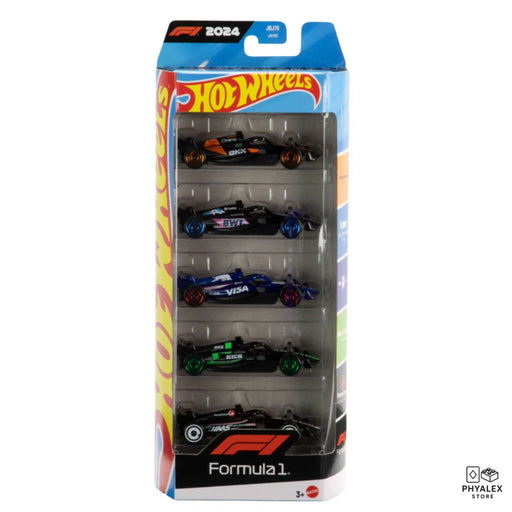 Speed into the high-octane action of Formula 1 with a 5-pack of Hot Wheels Formula 1 race cars in 1:64 scale.