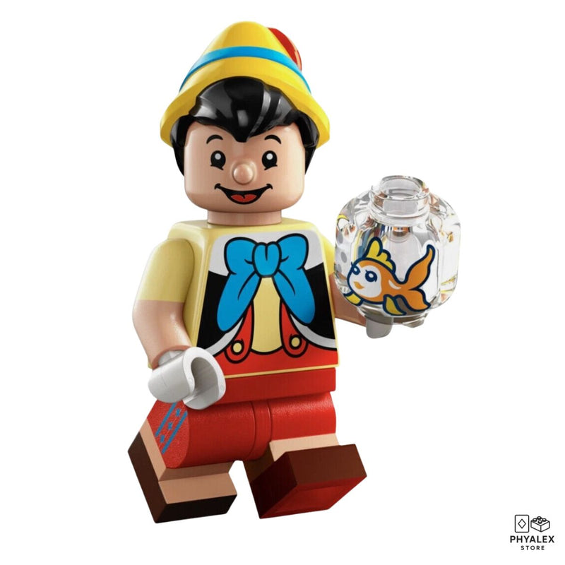 This beloved wooden boy from Pinocchio is brought to life with detailed printing and classic accessories.