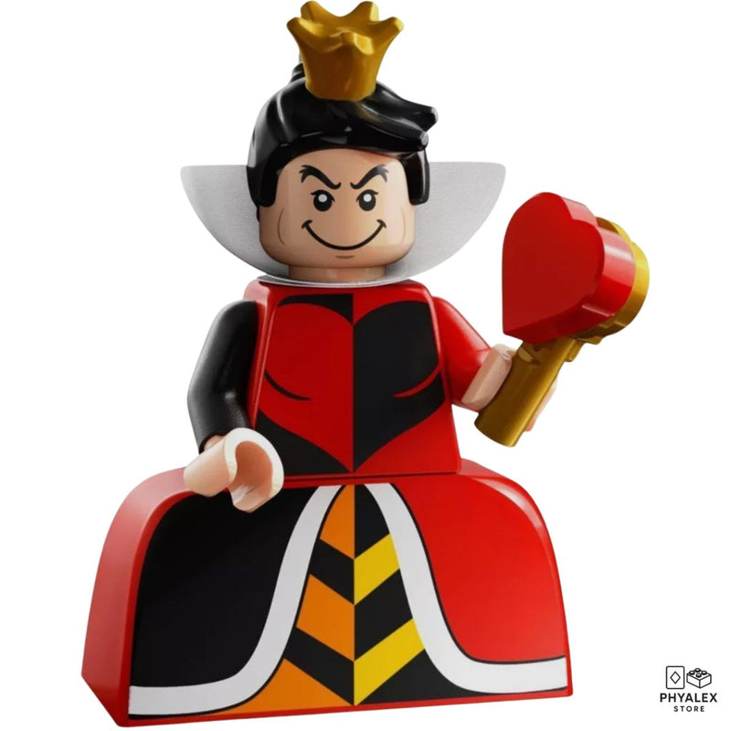 Straight from Alice in Wonderland, the Queen of Hearts minifigure captures her dramatic personality.