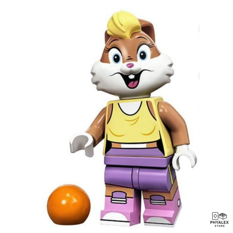 Confident and athletic, Lola Bunny is portrayed with her modern, energetic design.
