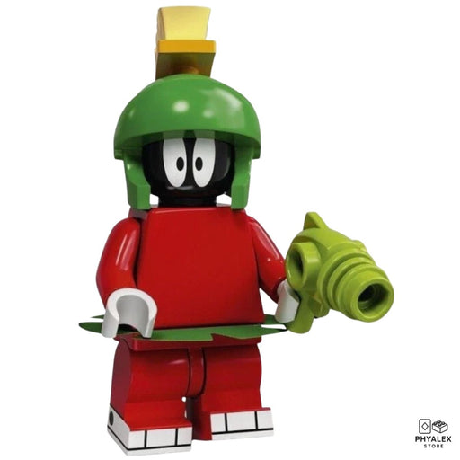Scheming and soft-spoken, Marvin the Martian features his iconic helmet and uniform.