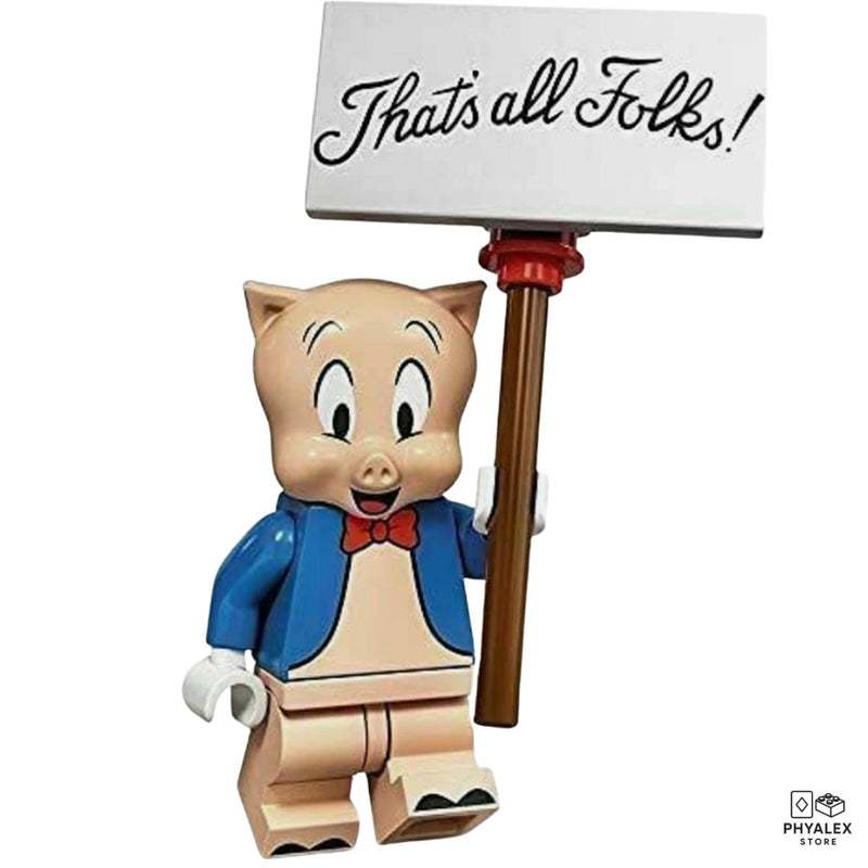 Gentle and good-natured, Porky Pig is captured with his classic outfit and friendly expression.