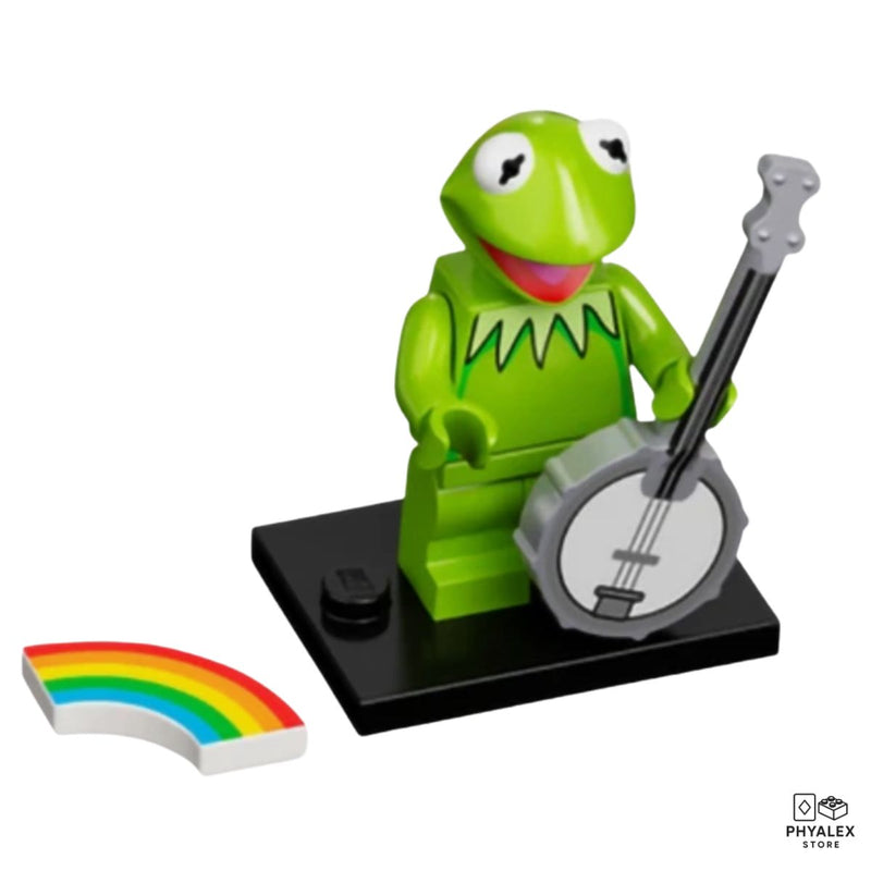 The heart and soul of the Muppets, Kermit the Frog appears in classic form with his iconic green look.