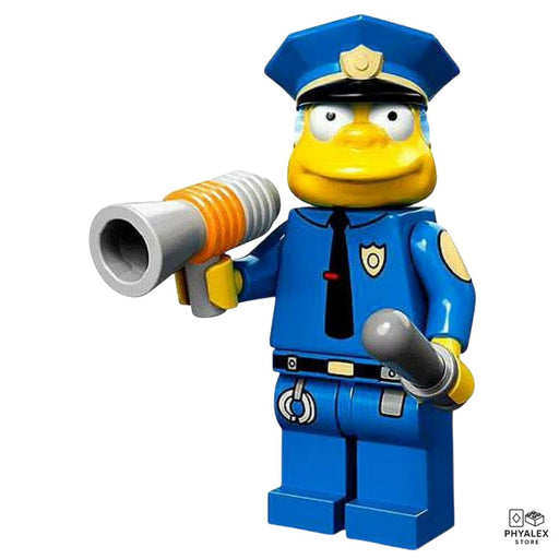Springfield’s bumbling police chief, Chief Wiggum, comes with his police uniform and donut accessory. 